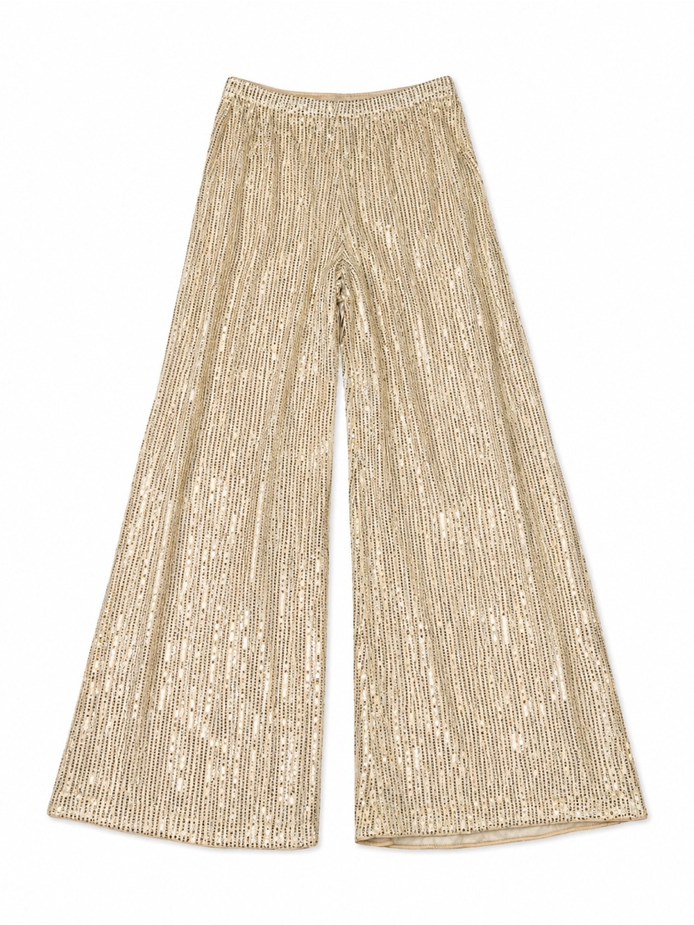 Gold Sequin Wide-Leg Pants